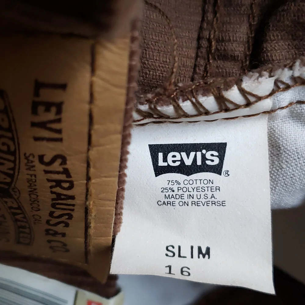 Levi's NEW 565 Wide Leg Jeans Girls Slim Microvelvet Cotton RARE! Made in USA